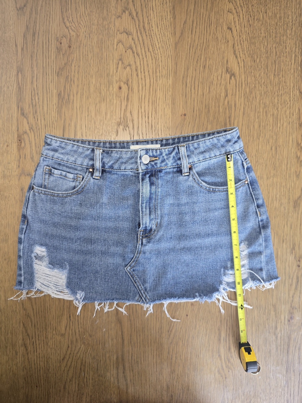 PacSun Light Blue Distressed Denim Mini Skirt